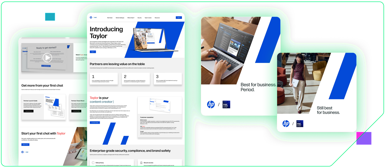 HP — HP built Taylor, an AI content strategist for its channel partners